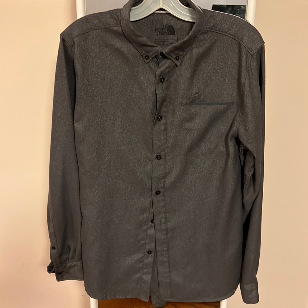 The North Face grey button down shirt - size medium